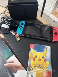 Nintendo switch con 4 giochi originali.