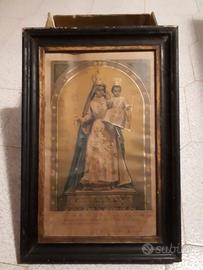 ANTICO QUADRO CON STAMPA CORNICE ORIGINALE 900