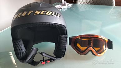 casco sci west scout e occhiali sci alpina