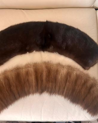 Quattro colli pelliccia di visone e marmotta