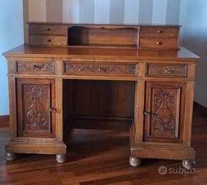 Scrittoio-scrivania legno massello stile classico