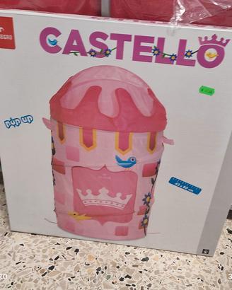 porta giochi in tela a forma di castello