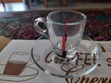SET 6 TAZZINE DA CAFFE’ IN VETRO TRASPARENTE KIMBO