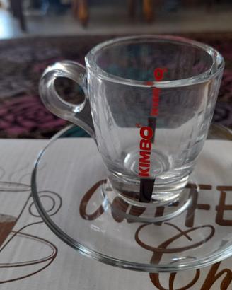 SET 6 TAZZINE DA CAFFE’ IN VETRO TRASPARENTE KIMBO