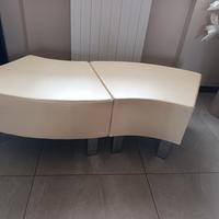 pouf in ecopelle beige 