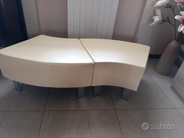 pouf in ecopelle beige 