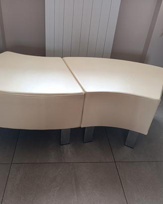 pouf in ecopelle beige 