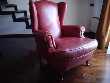 Poltrona Frau ELISABETTA 933, in pelle rossa