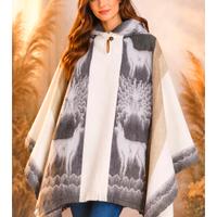 🦙 PONCHO con CAPPUCCIO 🇪🇨 LANA ALPACA ECUADOR 