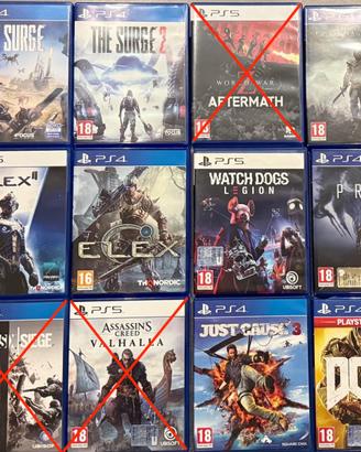 Giochi PS4 PS5 condizioni vetrina. anche scambi