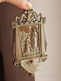 Acquasantiera Vintage Art Déco Souvenir de Lourdes