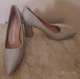 ✨ Scarpe Eleganti Donna – Nero & Argento | Nuove |