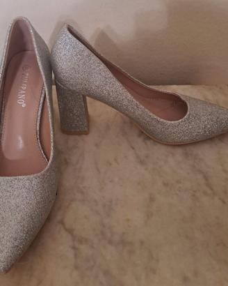 ✨ Scarpe Eleganti Donna – Nero & Argento | Nuove |