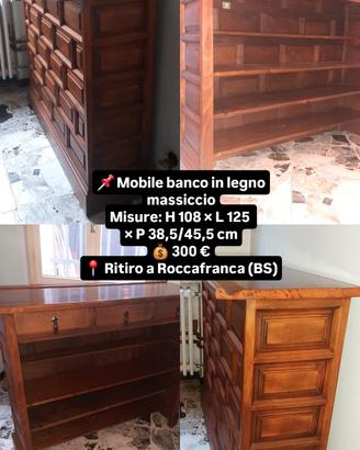 mobile banco in legno massiccio