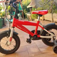 bicicletta bimbo rotelle bici  rossa bike