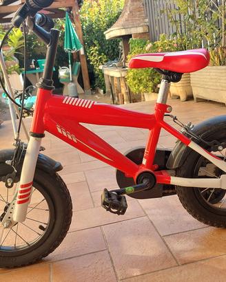 bicicletta bimbo rotelle bici  rossa bike