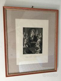 Quadro Litografia "La Vierge e l'Enfante" Fine 800