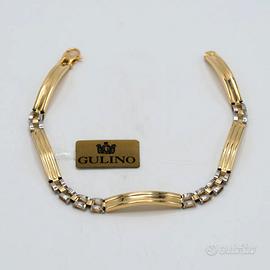 Bracciale uomo oro giallobianco18kt semirig. A.155