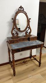 Toeletta Luigi Filippo in noce con piano in marmo