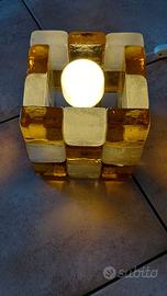 Lampada vintage Poliarte cubo vetro di Murano 70'