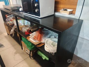 retro banco con doppi ripiani 