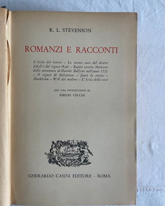 Vintage Anni 50! Romanzi e racconti - Stevenson