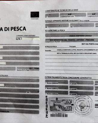 LICENZA DI PESCA PROFESSIONALE