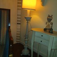 CANDELABRO DA TERRA LACCATO E PATINATO h 120 cm