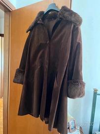 Cappotto in pelle scamosciata