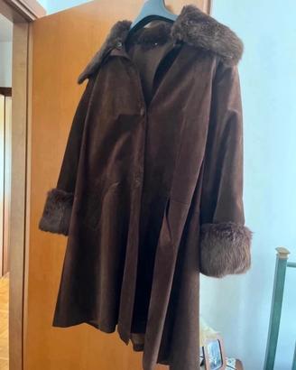 Cappotto in pelle scamosciata