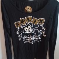 Maglia Felix the cat tg M Manica lunga Gatto