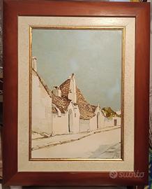 Trulli, olio su tela, opera originale di Aldo Riso