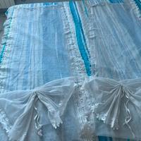 Coppia di Tendine Shabby Chic in Tulle con Pizzo e