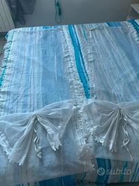 Coppia di Tendine Shabby Chic in Tulle con Pizzo e