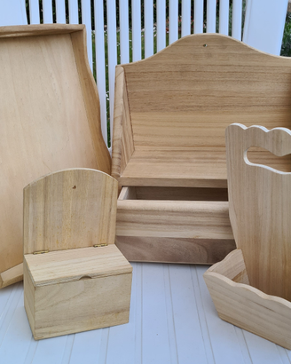 Oggetti in legno per decoupage