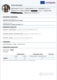 Autista B/ hostess/ reception/cameriera