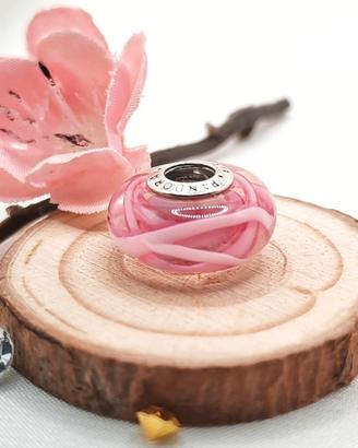 Charm Pandora in Vetro di Murano Rosa Sfaccettato
