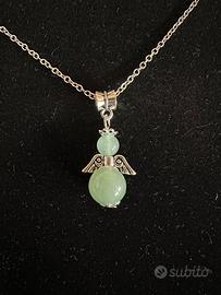 Collana con ciondolo angelo in avventurina