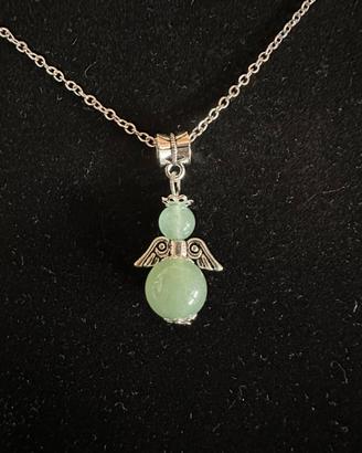 Collana con ciondolo angelo in avventurina