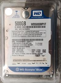 HARD DISK WD Scorpio blue