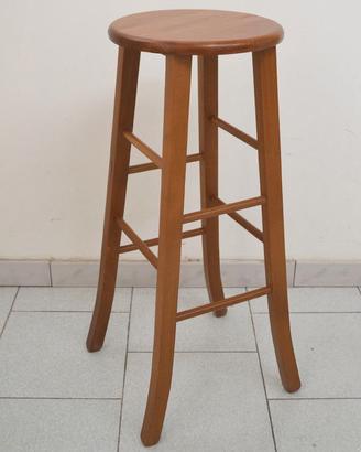 Sgabello in legno noce chiaro h80 cm gambe curve 6