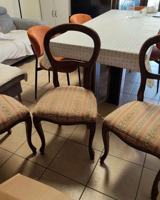 tris (3) di sedie antiche stile Luigi Filipp
