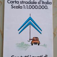 CARTINA STRADALE ITALIA CON PUNTI CITROEN, 1985