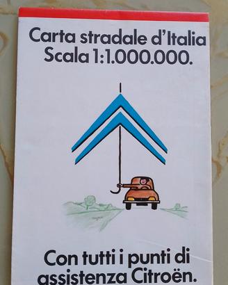 CARTINA STRADALE ITALIA CON PUNTI CITROEN, 1985