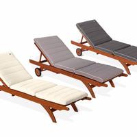 Lettini in legno giardino + materassi color sabbia