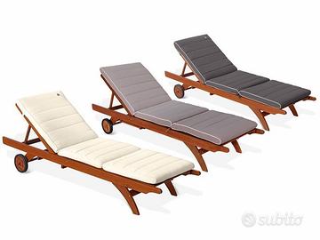 Lettini in legno giardino + materassi color sabbia