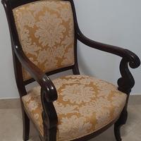 poltrona francese in mogano metà 800