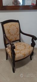 poltrona francese in mogano metà 800