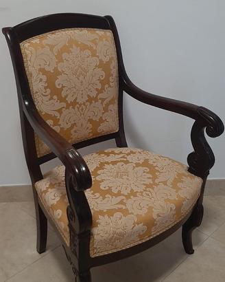 poltrona francese in mogano metà 800