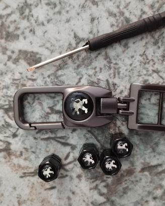 portachiavi auto Peugeot + tappini ruote